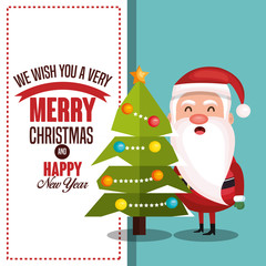 happy merry christmas card vector illustration design
