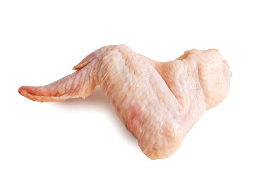 Chicken wing. On white, isolated background.