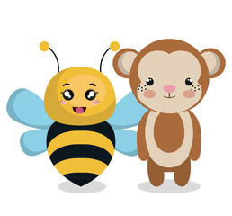 Fototapeta premium cute couple stuffed animals vector illustration design