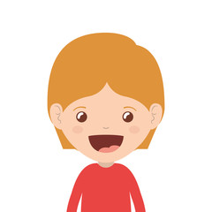 cartoon boy smiling and wearing casual clothes icon over white background. happy kid. vector illustration