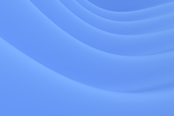 Abstract blue background, computer generated waves, 3D illustration. Simple, light, minimalist.