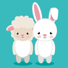 cute couple stuffed animals vector illustration design