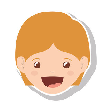 cartoon boy smiling icon over white background. happy kid. vector illustration