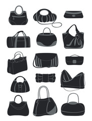 Silhouettes of various bags