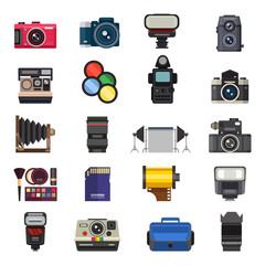 Photo studio icons vector set.