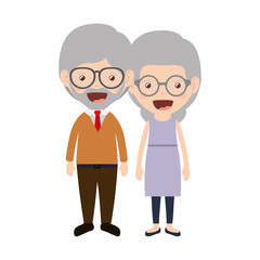 cartoon happy old man and old woman wearing casual clothes. grandparents design. vector illustration