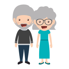 Obraz na płótnie Canvas cartoon happy old man and old woman wearing casual clothes. grandparents design. vector illustration