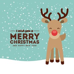 happy merry christmas card vector illustration design
