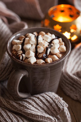 hot chocolate with mini marshmallows warming drink