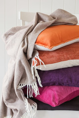 colorful cushion throw cozy home mood