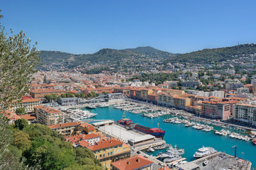 Naklejka na ściany i meble Harbor of Nice, france in summer
