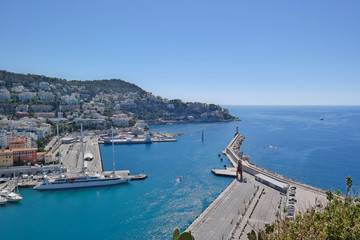 Fototapeta na wymiar Harbor of Nice, france in summer