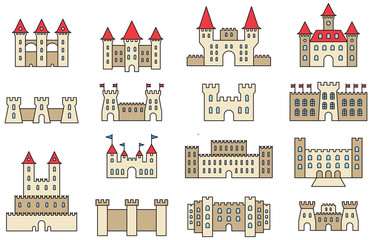 CASTLES filled line icons