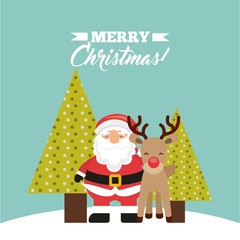 happy merry christmas card vector illustration design
