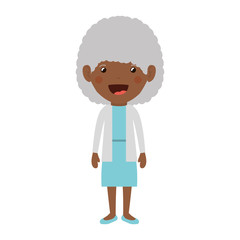 cartoon happy old woman wearing beautiful dress icon over white background. colorful design vector illustration 