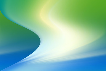 Abstract wavy background in blue and green  colors