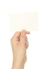 Fototapeta premium card blank in hand