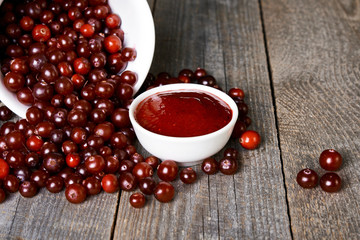 cranberry sauce and scattered berries