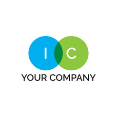 Obraz premium simple initial two circle IC