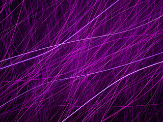 Glowing purple lines and curves in space