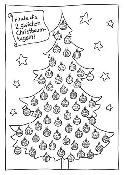 Ausmalbild Weihnachten - Suchbild