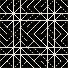 Vector Seamless Black And White Irregular Triangle Grid Geometric Blocks Pattern
