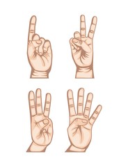 hands human set collection symbol vector illustration design