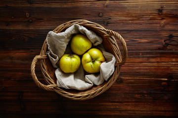 basket filled with quinces