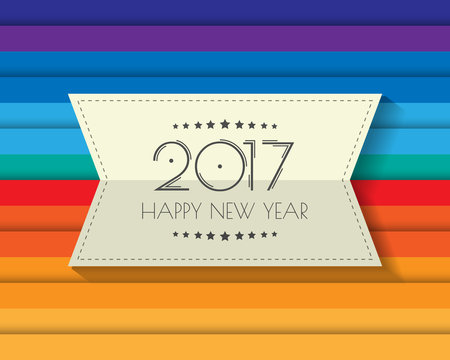 Happy new 2017 year. Greetings card. Colorful design. Vector ill