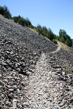mountain path through scree