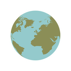 earth planet icon over white background. world globe sphere. vector illustration
