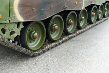 The Caterpillar Track of a Military Tank