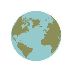 earth planet icon over white background. world globe sphere. vector illustration