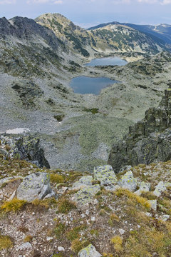 Musalenski lakes from Musala Peak, Rila mountain, Bulgaria