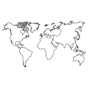 silhouette of world map icon. atlas worldwide over white background. vector illustration