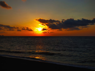 Evening sunset on sea