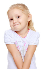 Naklejka premium Blonde little girl