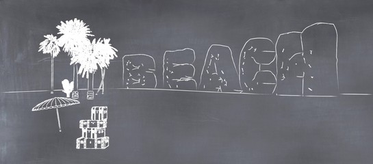 Fototapeta premium 3D illustration of a whiteboard with a drawing