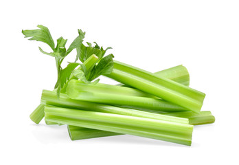 fresh celery on white background