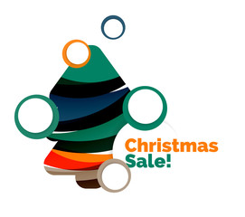 Colorful Christmas abstract banner design with bubbles