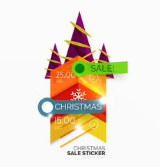 Vector Geometric Christmas Sale Stickers