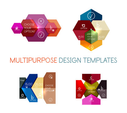 Infographic banners modern paper templates