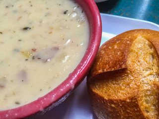 Clam chowder pot