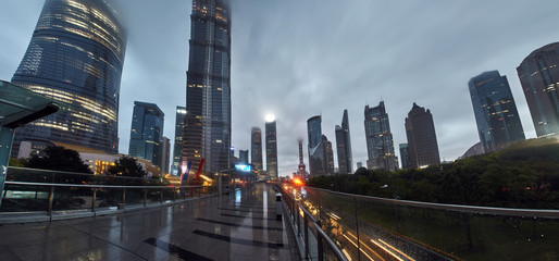 Fototapeta na wymiar Raining Shanghai