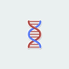 Science symbol - DNA molecule. School education, science research, biology colorful single icon. Basic element for web isolated on white background vector illustration in flat design.