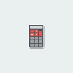 Business symbol - calculator. Mathematics, financial and education colorful single icon. Basic element for web isolated on white background vector illustration in flat design.