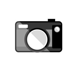 silhouette of photographic camera device icon ove white background. vector illustration