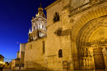 Night at Cathedral of El Burgo de Osma, Soria province, Castilla