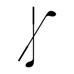 golf sticks sport equipment icon over white background. vector illustration