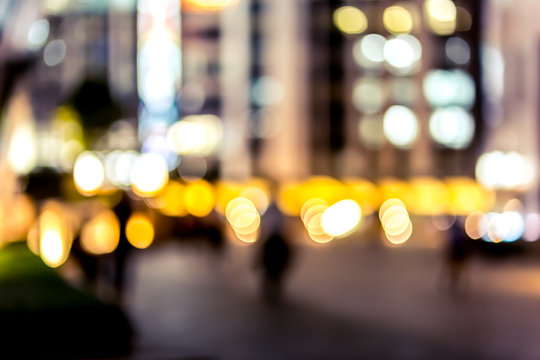 Abstract Bokeh Background Of Business People Meet At Bar On Happy Hour
